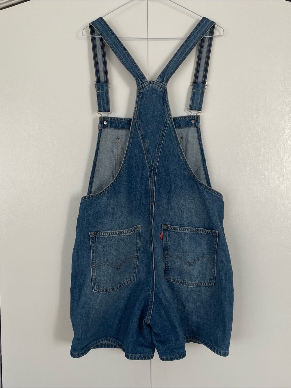 Levi's Blue Denim Short Overalls - Picture 6 of 9